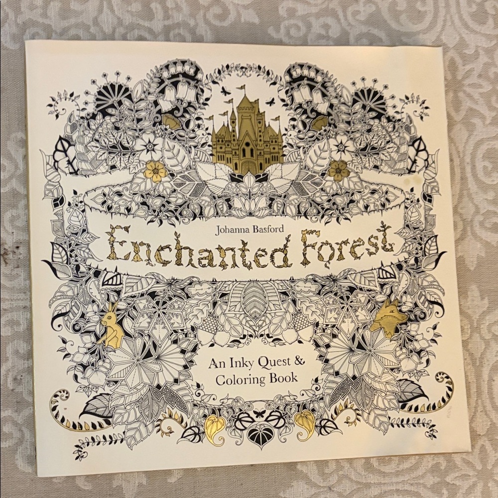 Enchanted Forest Coloring Book - Black and Gold